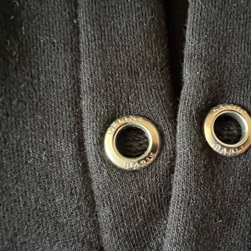 CELINE Paris Black Loose Hoodie in Cotton Fleece size Small Sweatshirt - Picture 3 of 10